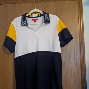 GUESS Men's Polo Shirt - White, Yellow, Navy